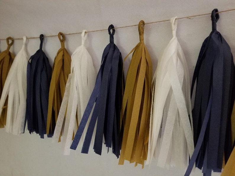Only 14.99 Navy Blue Gold Rams Football Party Decorations 20 Tassel Los Angeles LA Rams Tissue Paper Garland LA Rams Banner Super Bowl