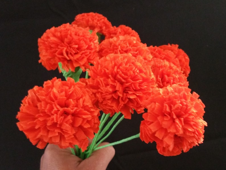 Day of the Dead 12 Orange Marigolds Dia De Los Muertos Etsy