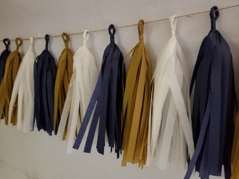 Only 14.99 Navy Blue Gold Rams Football Party Decorations 20 Tassel Los Angeles LA Rams Tissue Paper Garland LA Rams Banner Super Bowl