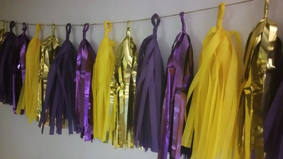 Lsu Tigers 20 Tassel Purple Metallic Tissue Paper Garland Etsy