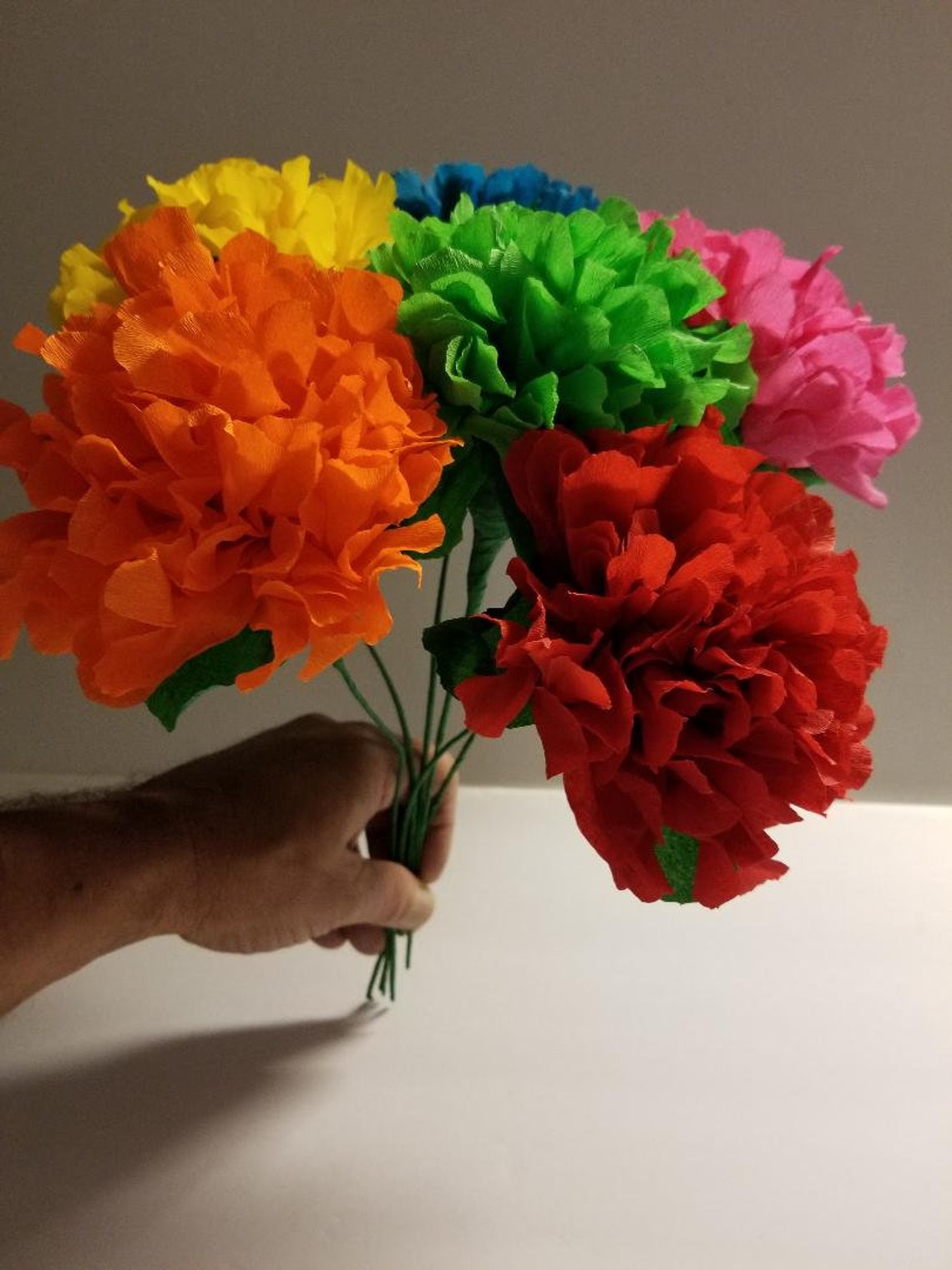 12 Crepe Paper Hydrangea Flowers Paper Flowers Mexican Etsy