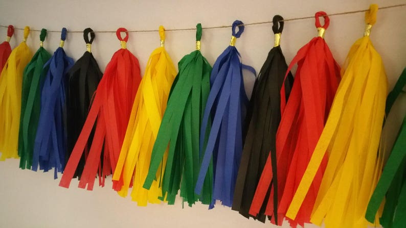 Power Rangers 20 Tassel Olympic Tissue Paper Garland Olympic Etsy