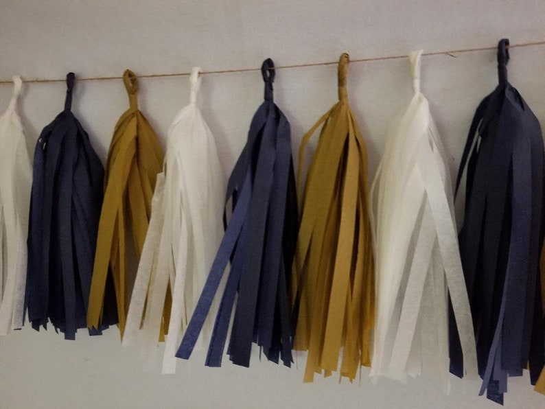 Only 14.99 Navy Blue Gold Rams Football Party Decorations 20 Tassel Los Angeles LA Rams Tissue Paper Garland LA Rams Banner Super Bowl