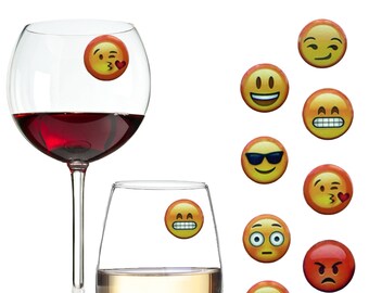 Emoji Wine Glass Etsy