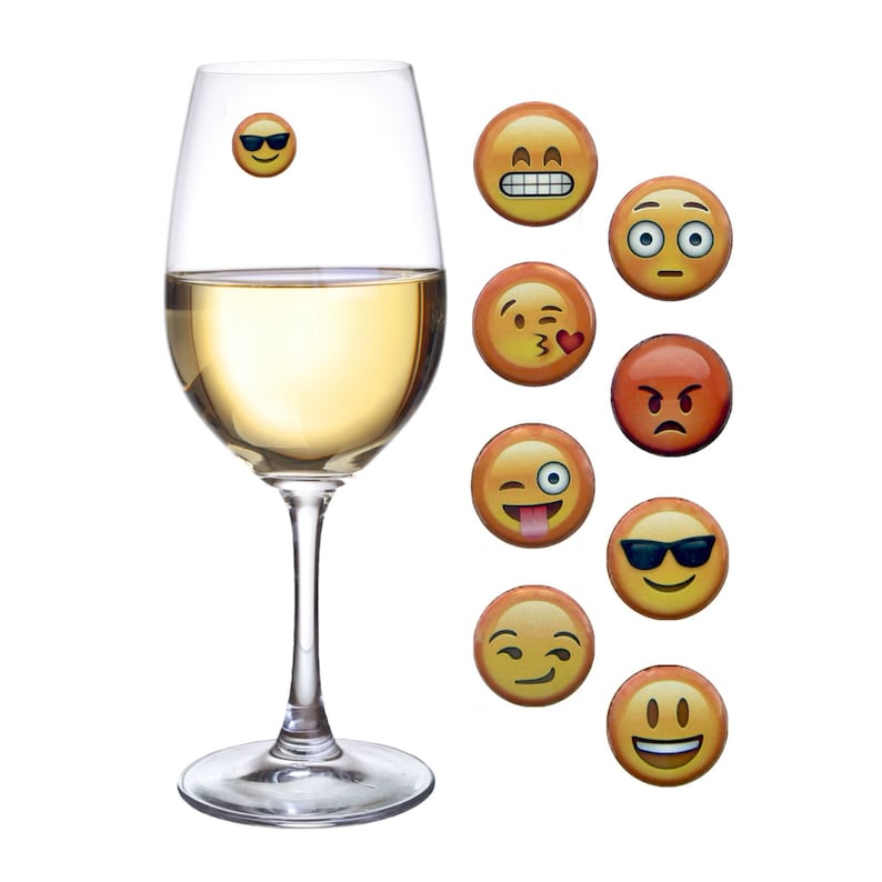 Emoji Wine Glass Charm Gift Great Drink Markers Etsy