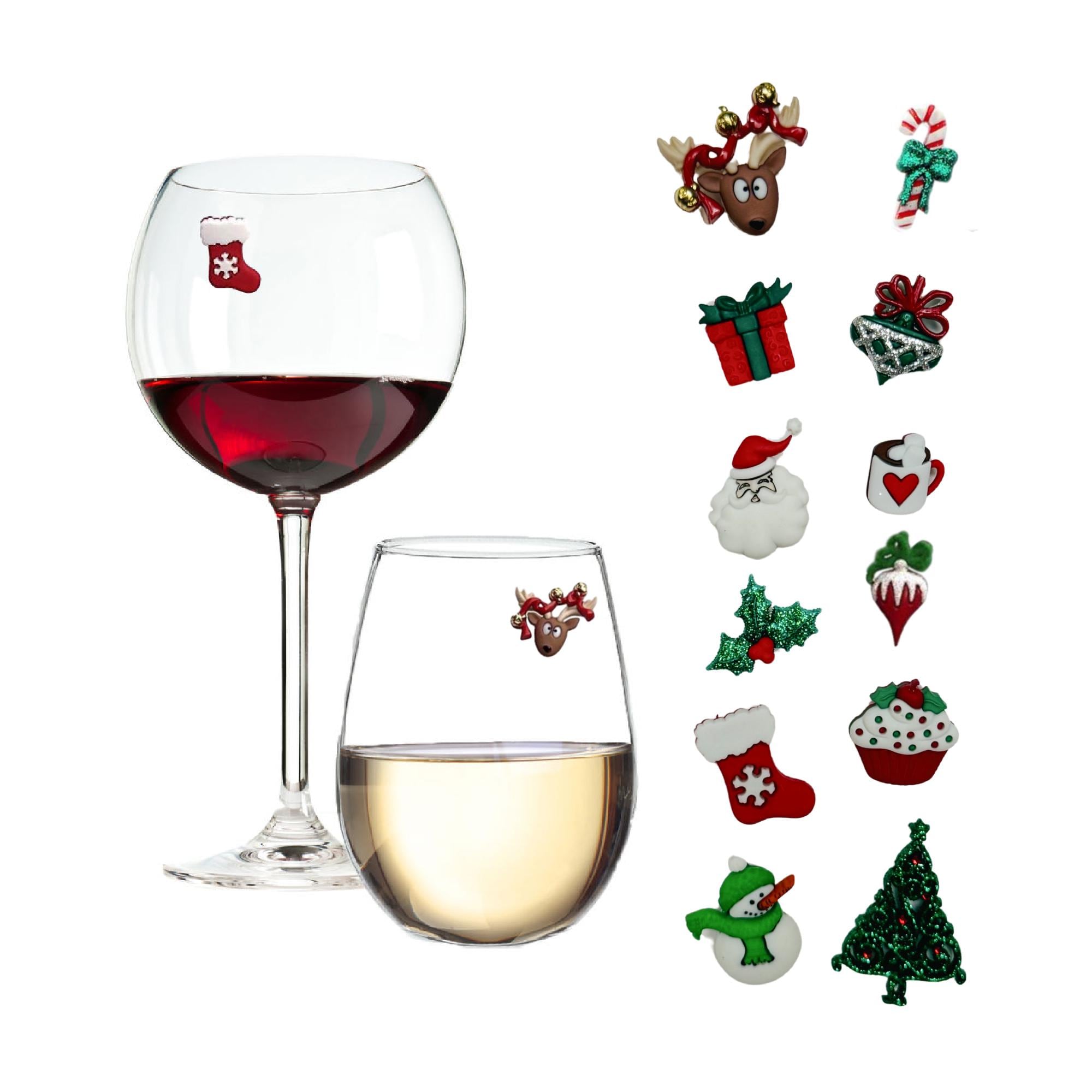 Wine Glass Charms (set Of 6) - Christmas Charms