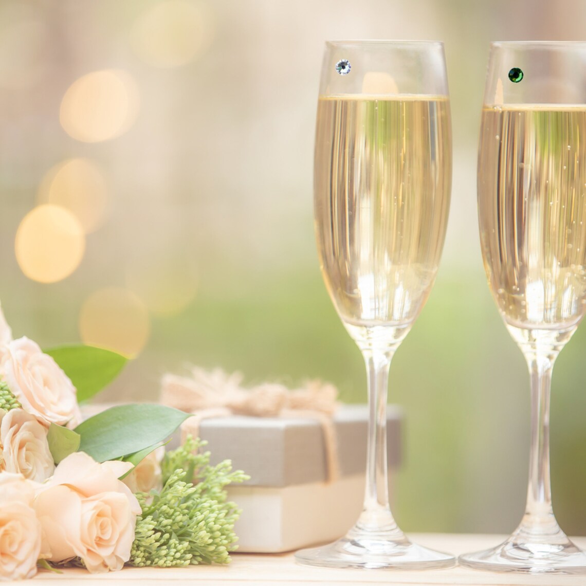 Swarovski Crystal Wine Glass Charms Wedding Wine Etsy