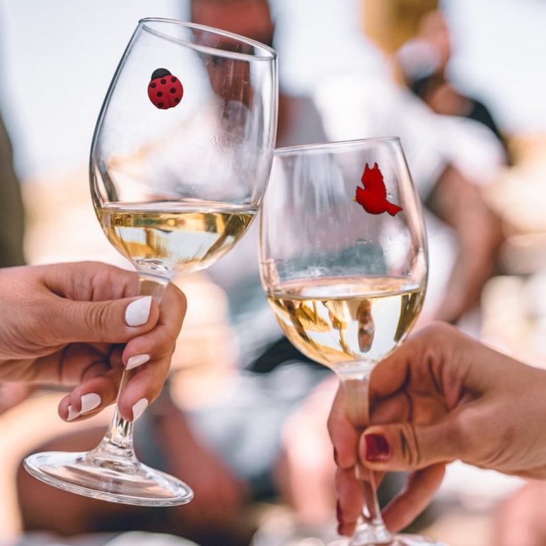 Aazon.co: Siply Chared Wine Chars For Steless Glasses - Agnetic Drink Arkers - Great - View #6