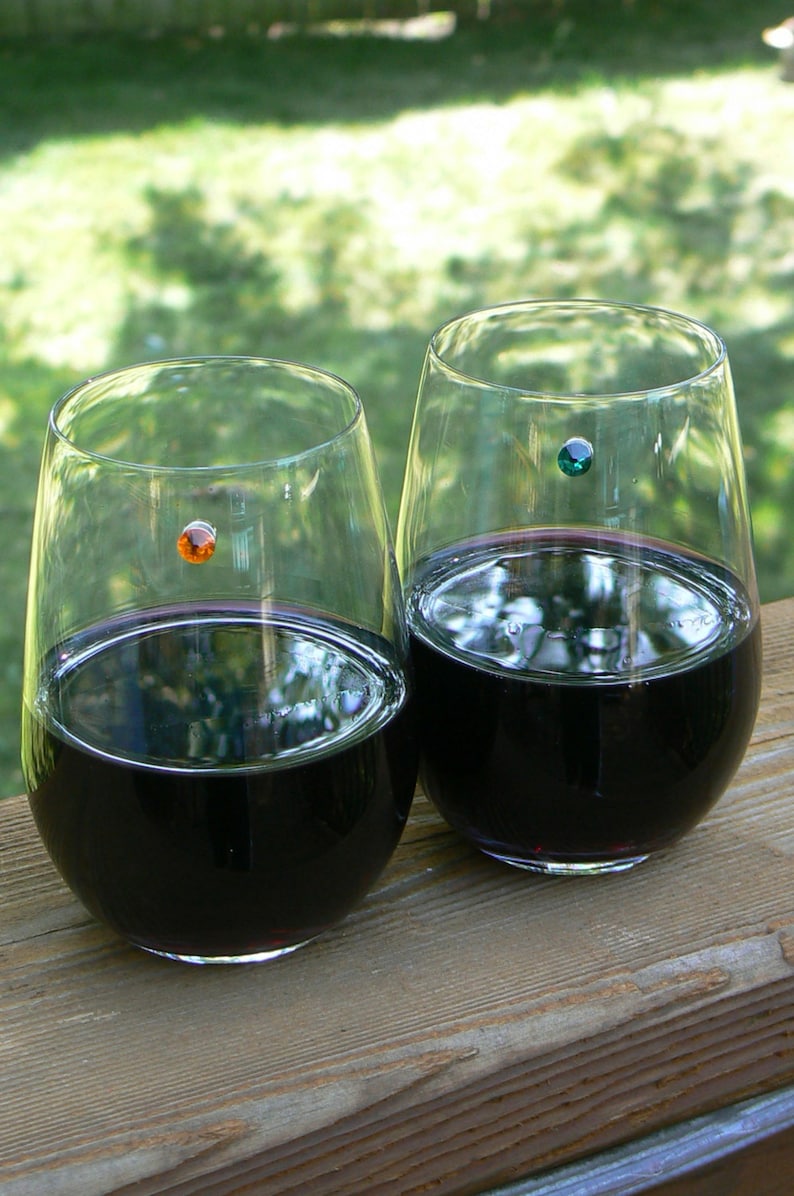 Swarovski Crystal Wine Glass Charms Great Birthday Etsy