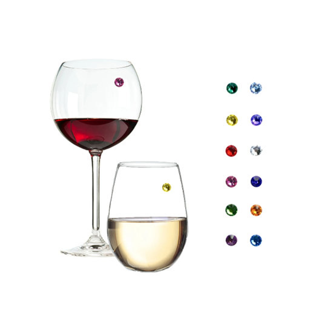 Crystal Wine Glass Charms Wedding Wine Charms Etsy