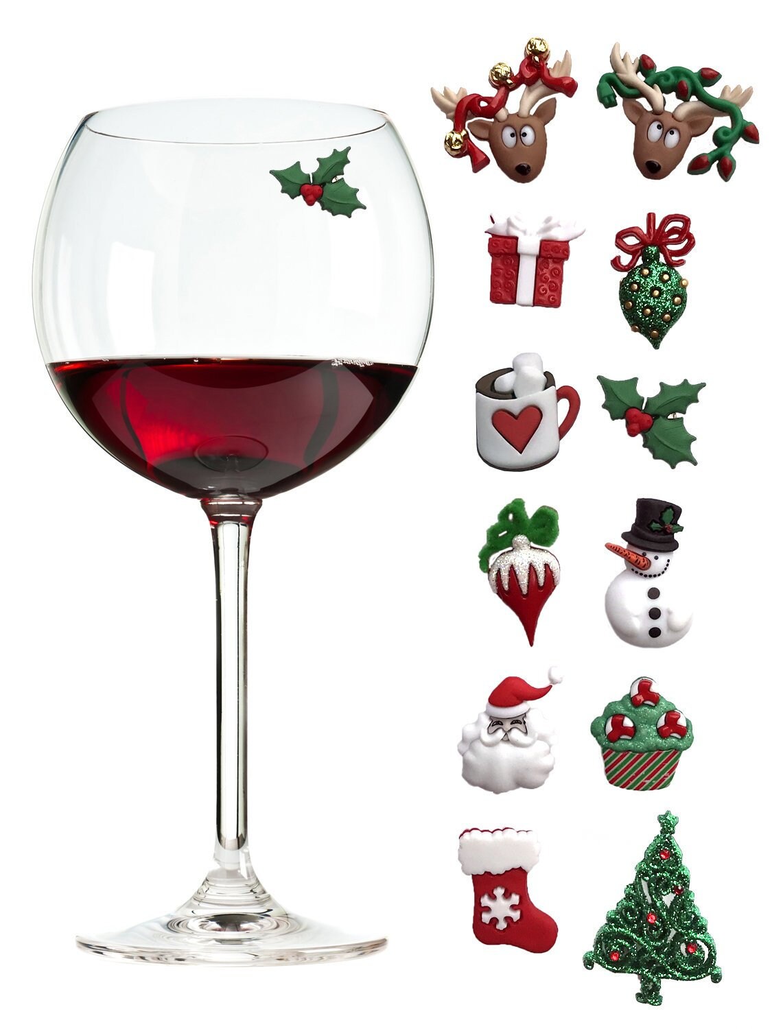 christmas-wine-glass-charms-magnetic-drink-markers-set-of-12-etsy