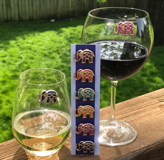 Elephant Magnetic Wine Glass Charms Stemless Singapore Elephant Magnetic Wine Glass Charms, Stemless Wine Glass Charms