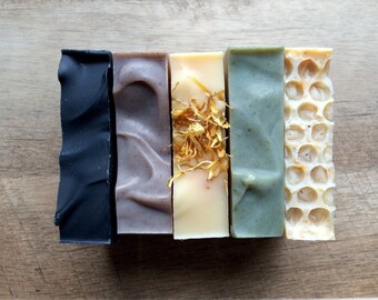 Pick 5 Bars and Save | Handmade Soap | Natural Soap | Vegan Soap | Soap Gift | Gift for Her | Lavender Soap Patchouli Soap Charcoal Soap
