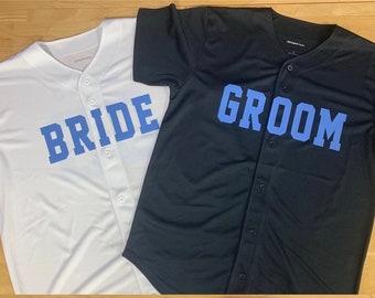 SET OF 2 Custom Baseball Jerseys | Bridal Party, Save the Date, Bride & Groom