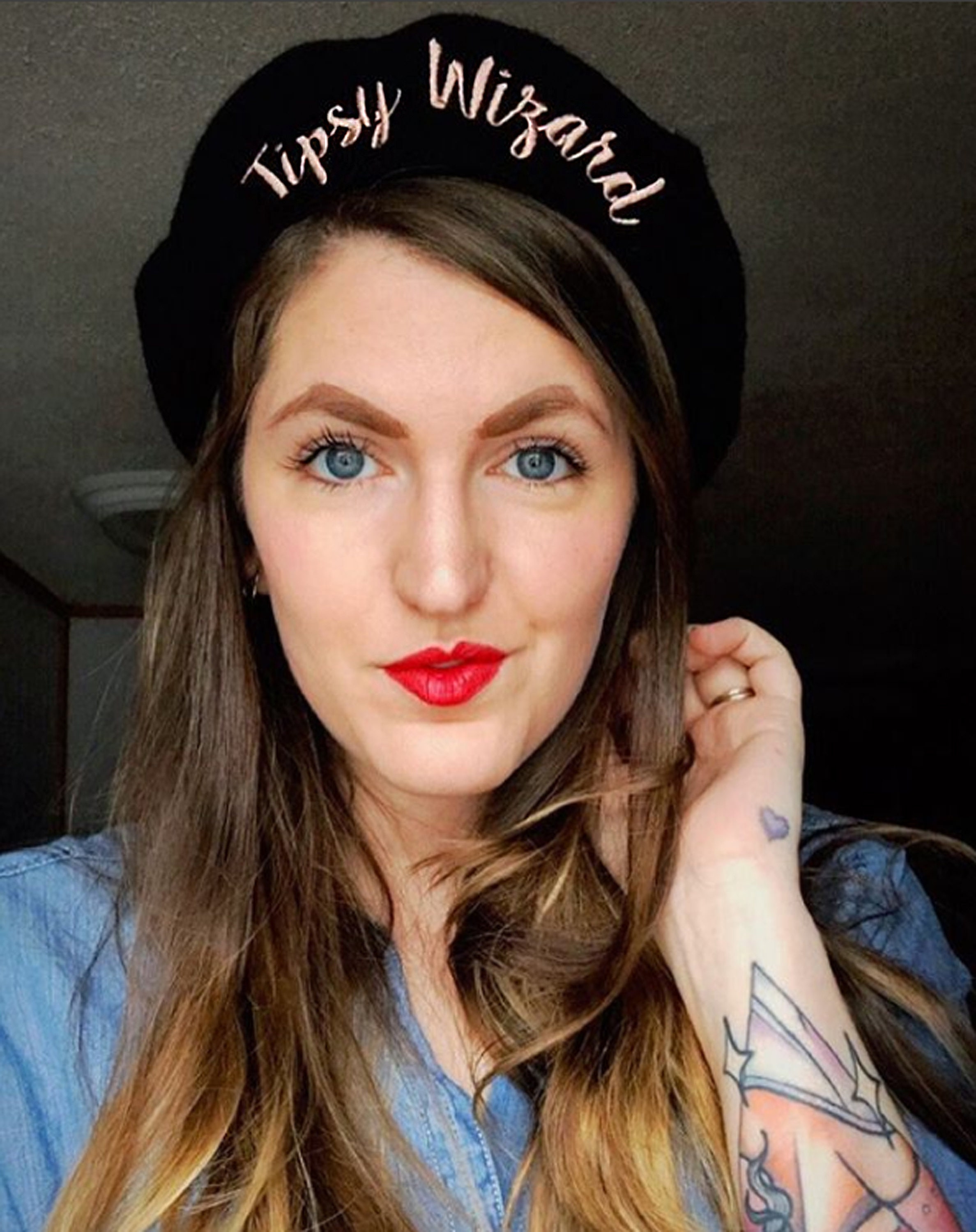 ◆LuckyChouette◆Lettering Embroidery Point Beret Custom Embroidered Beret - Etsy