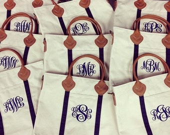 Monogram Canvas & Leather Tote Bag