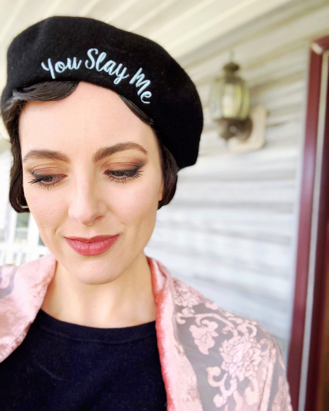 帽子 EMBROIDERY BIG BERET EMBROIDERY BIG BERET - Black – THE H.W.DOG&CO.