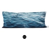 Dark Waters - Body Pillow, 20x54 Inch Lumbar Pillow, Deep Ocean Blue Beach Surf Style Bedding Full Body Pillow Microfiber Rectangle Cushion