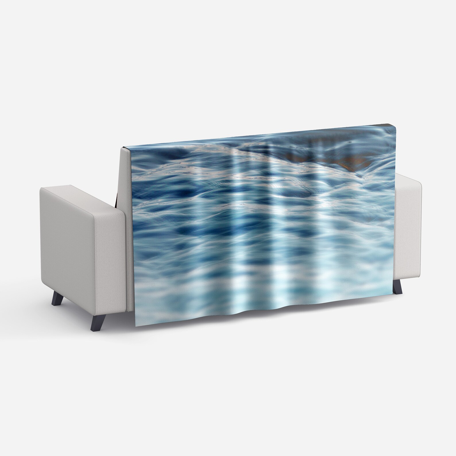 Dark Waters Fleece Blanket, Deep Blue Ocean Water Style Accent, Coastal