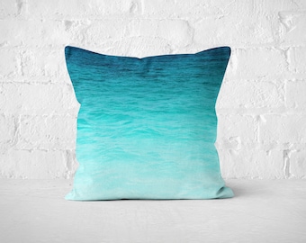 Grand Cayman Waters - Throw Pillow, Beach Tropical Home Decor Furnishing Pillow, Turquoise Water Accent Pillow. In 16x16 18x18 20x20 Inches