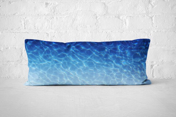 Marina Blue Body Pillow 20x54 Inch PIllow Cover Blue Ocean Ombre Blue
