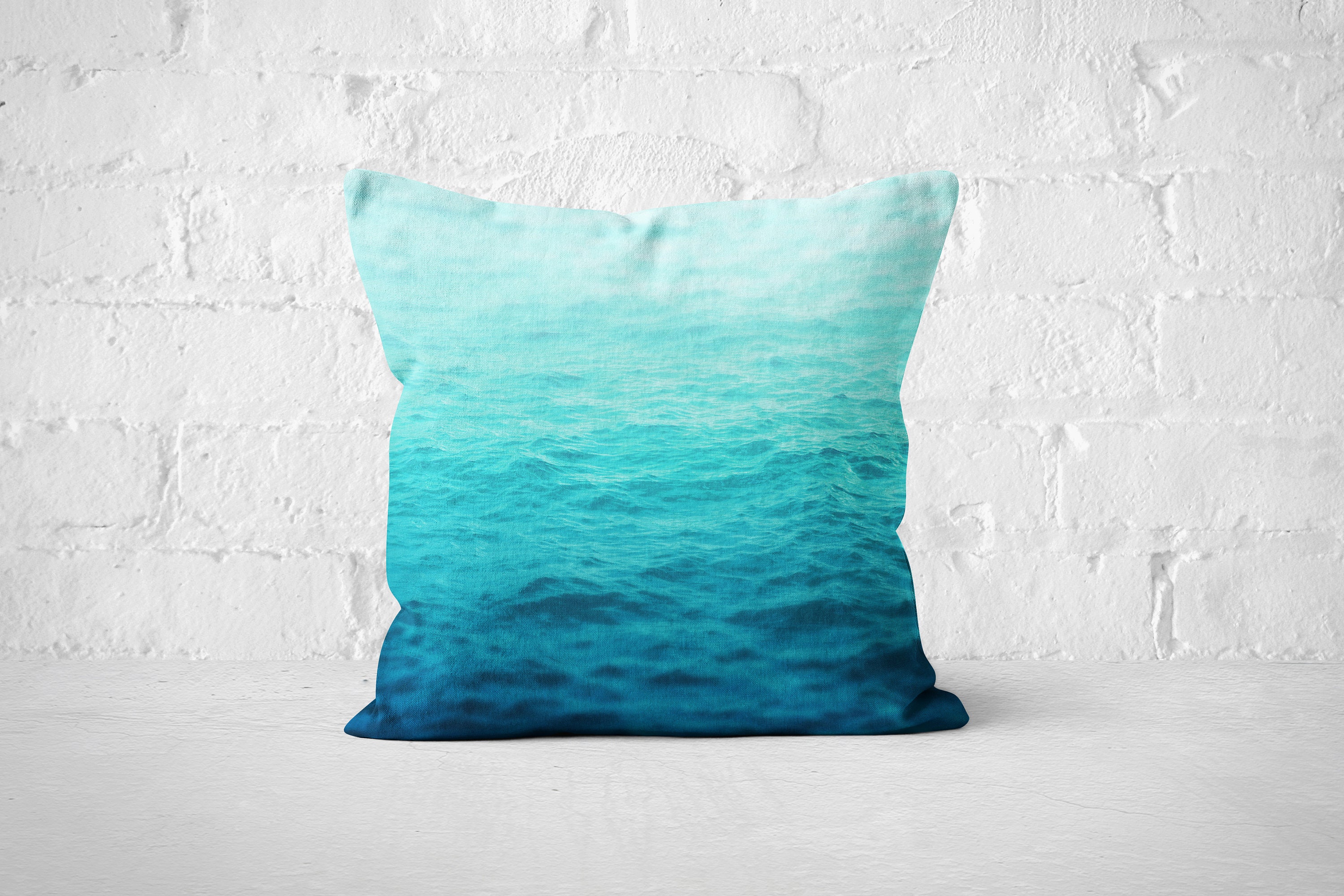 Blue ombre pillow sales