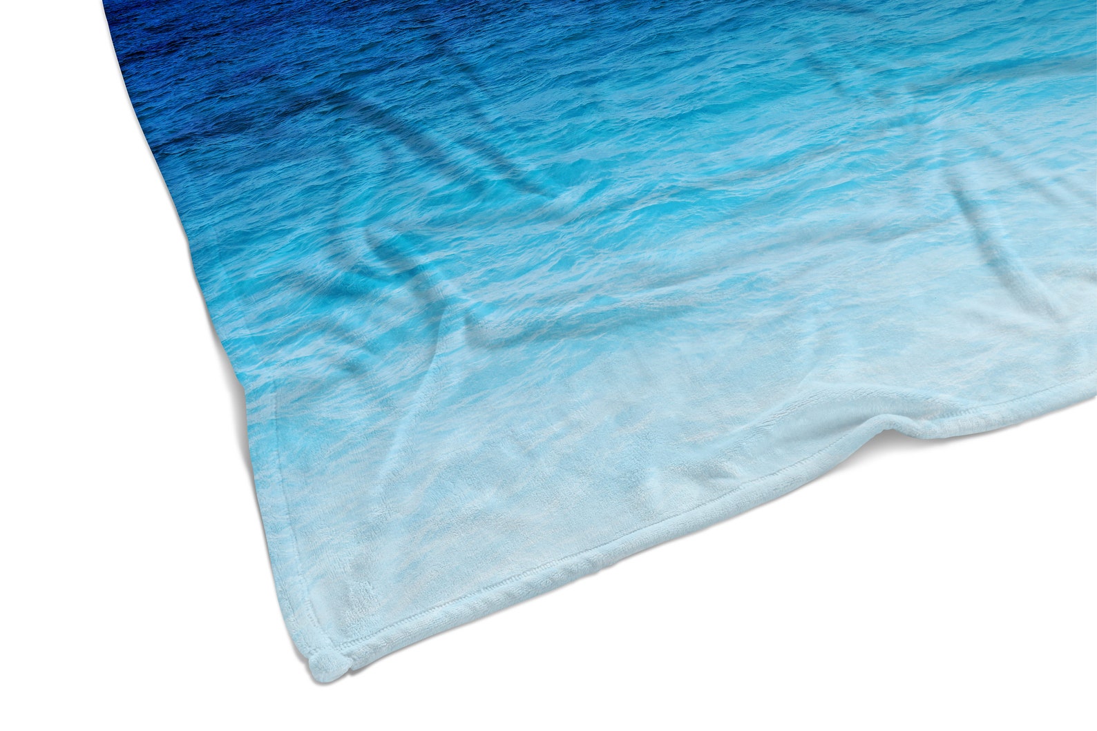 Sapphire Sea Fleece Blanket Ocean Blue Ombre Beach Coastal Etsy