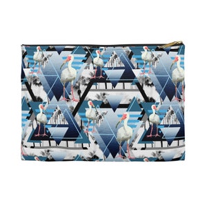 White Ibis and Coast - Bolsa para transportar tudo, Bolsa de transporte com zíper pequeno e grande estilo surf de praia azul náutico na opção básica ou com fundo em T