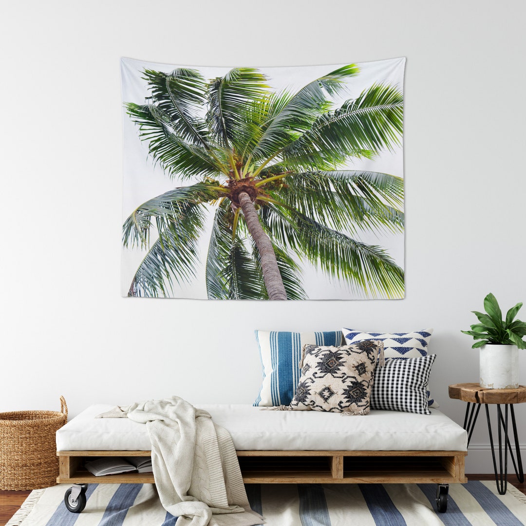 Caribbean Palm Wall Tapestry Tropical Palm Tree Interior - Etsy