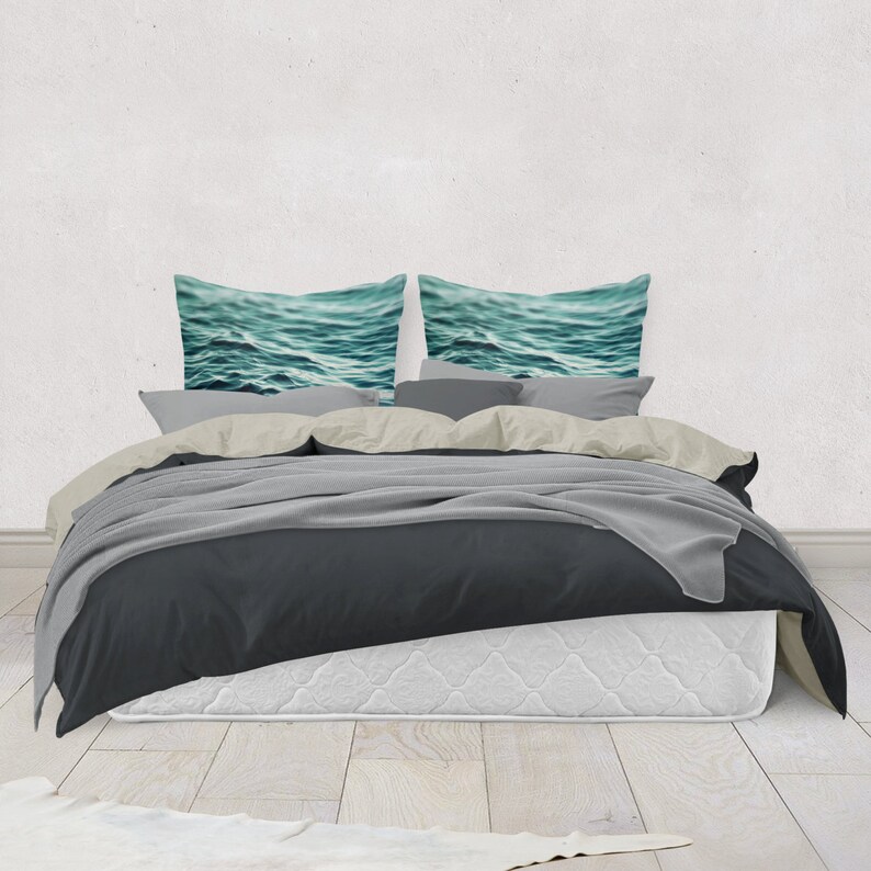 A vibrant coastal accent for your beach style interior settings, our square accent throw pillow features a blue green ocean water design on both sides! Available in several different pillow sizes to choose from.