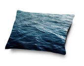 Dark Waters - Dog Bed, Blue Ocean Deep Nautical Pet Bedding Design, Coral Fleece Top Dog & Cat Pet Pillow Style Bed. In Small Medium Large