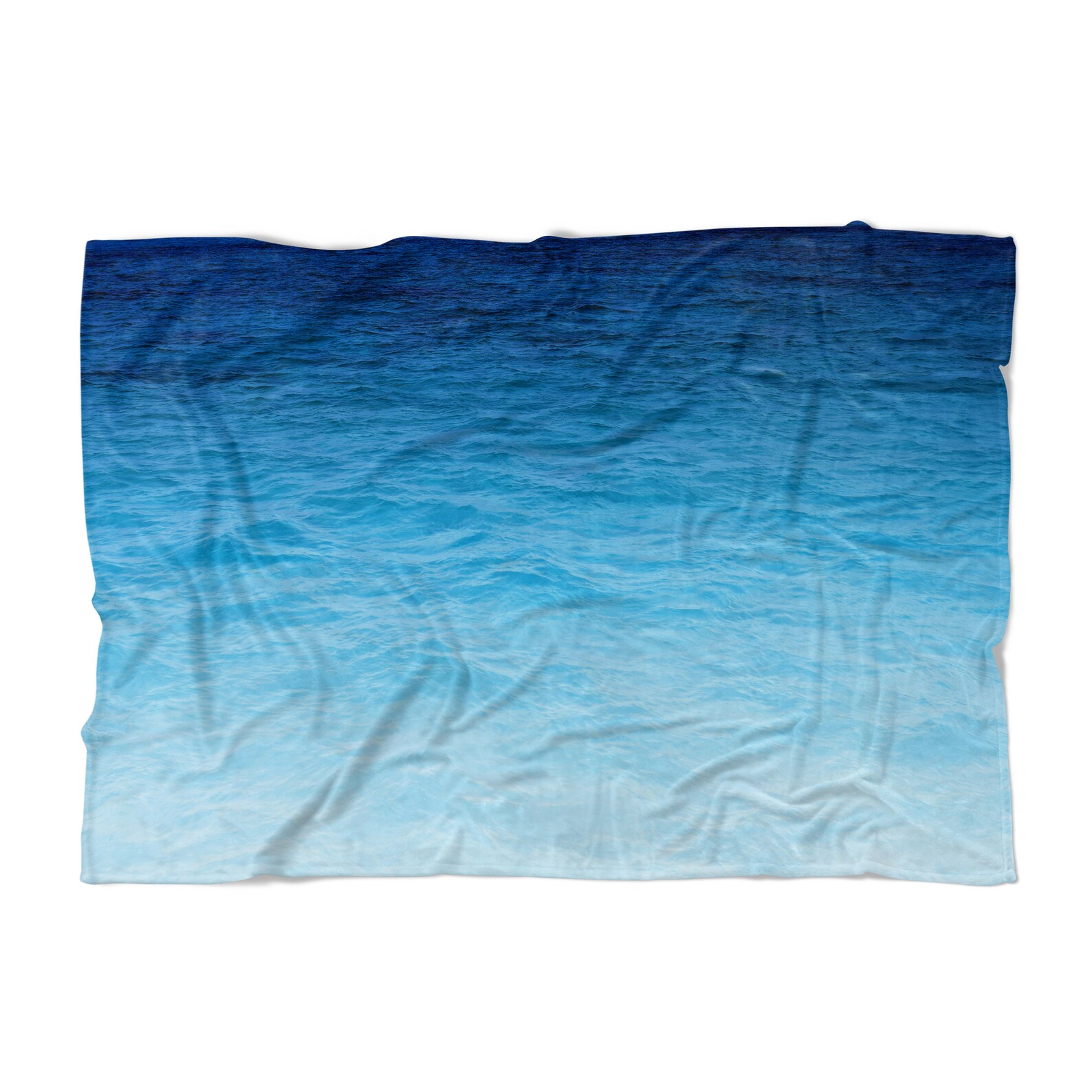 Sapphire Sea Fleece Blanket Ocean Blue Ombre Beach Coastal Etsy
