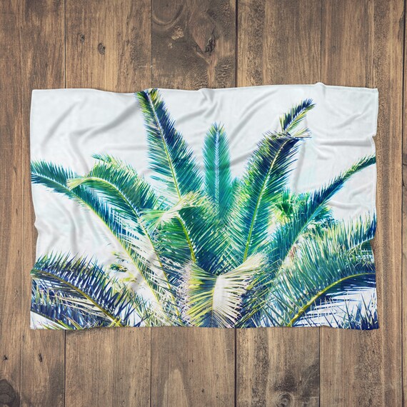 Fleece Blanket Gainsboro Palms 30x40 50x60 60x80 inch Gray ...