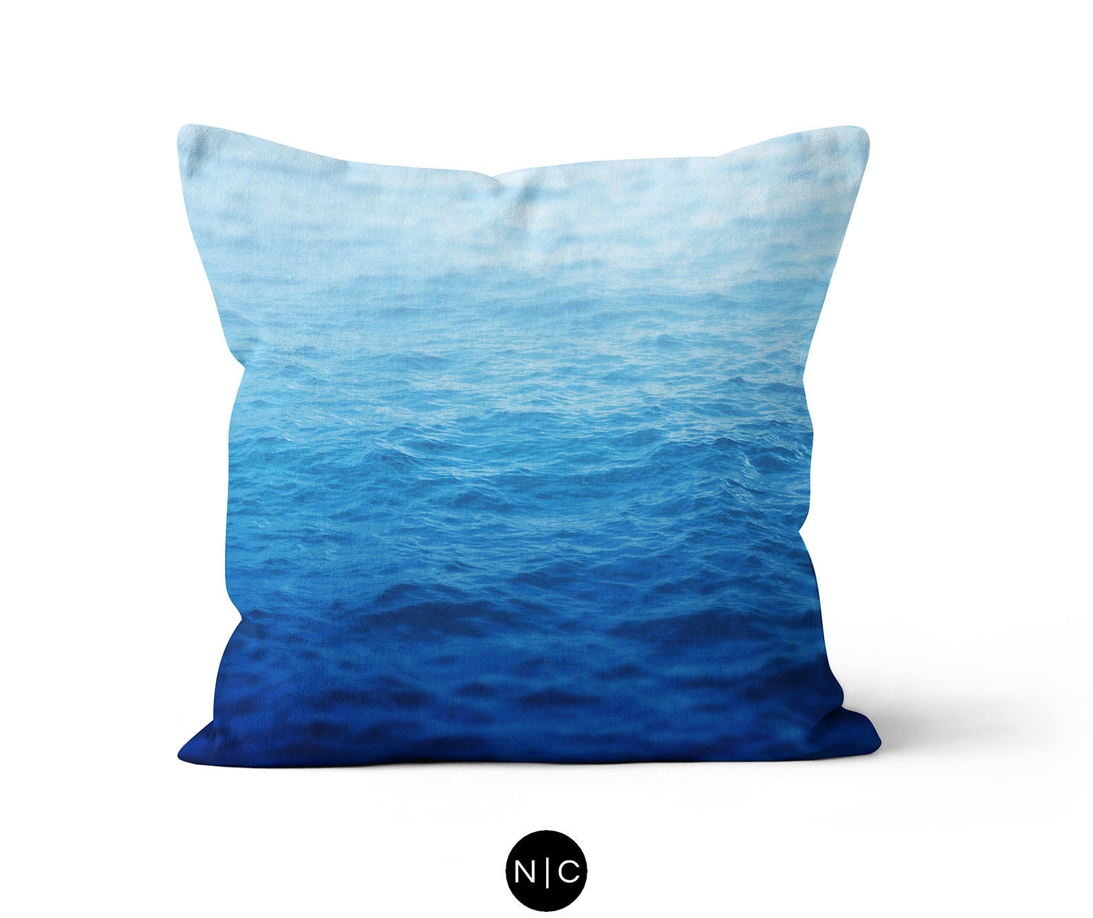 Caribbean Waters Throw Pillow Tropical Blue Ombre Ocean Etsy