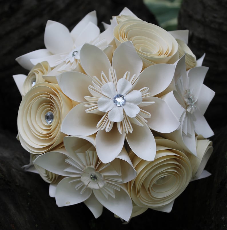 Origami and Spiral Bouquet Paper Bridal Bouquet Paper Etsy