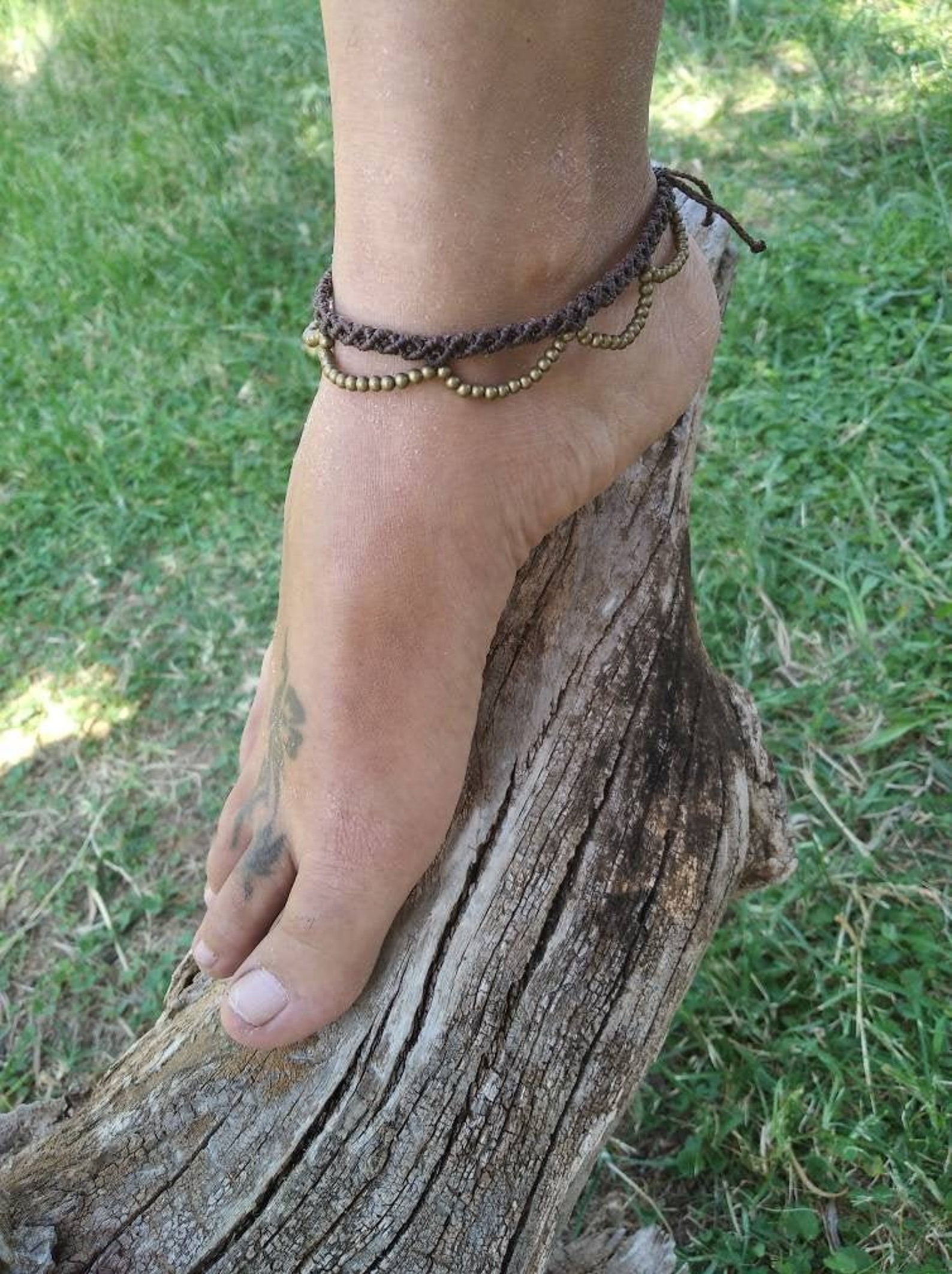 Indian Anklet Gypsy Anklet Brown Brass Bronze Anklet Etsy