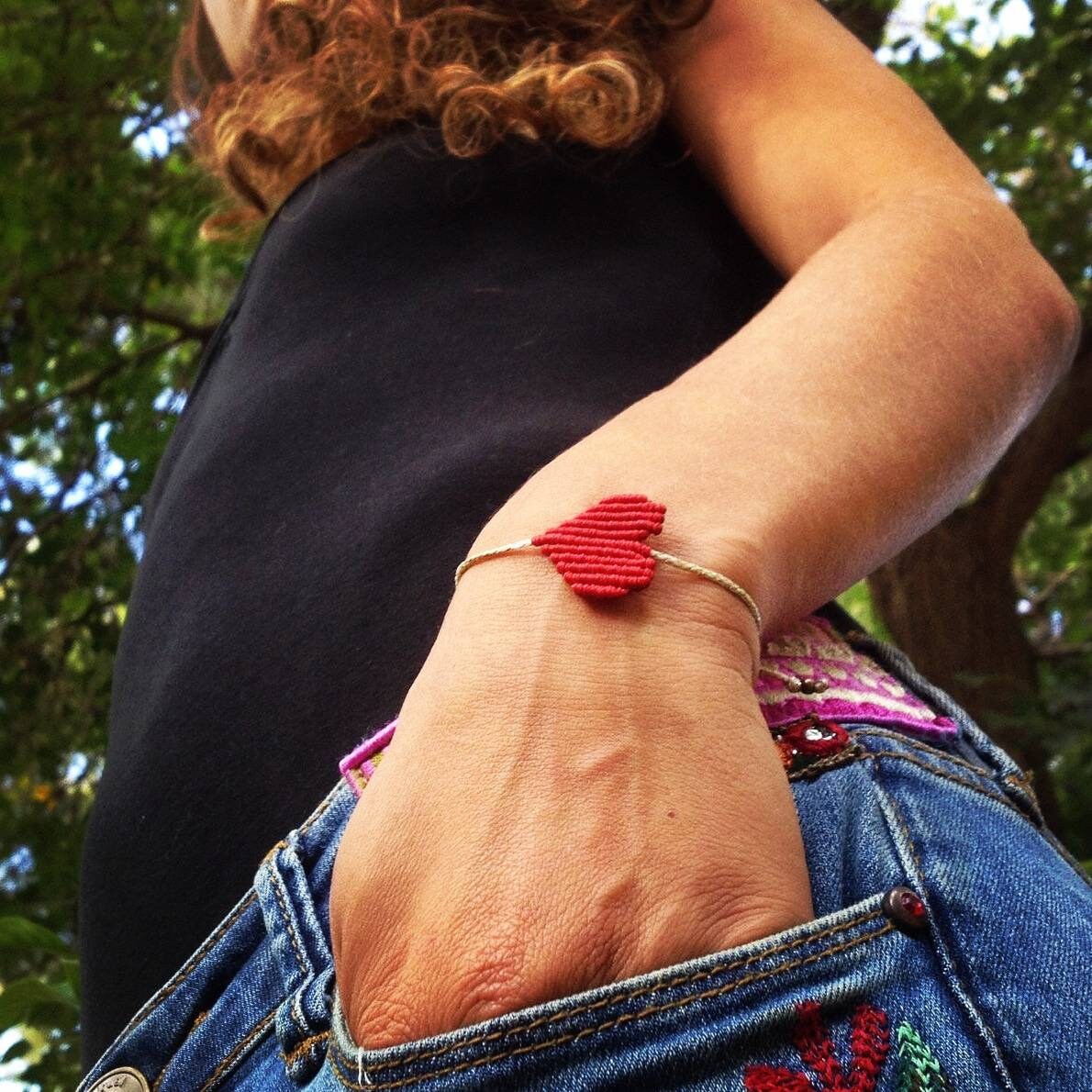 Red shop heart bracelet