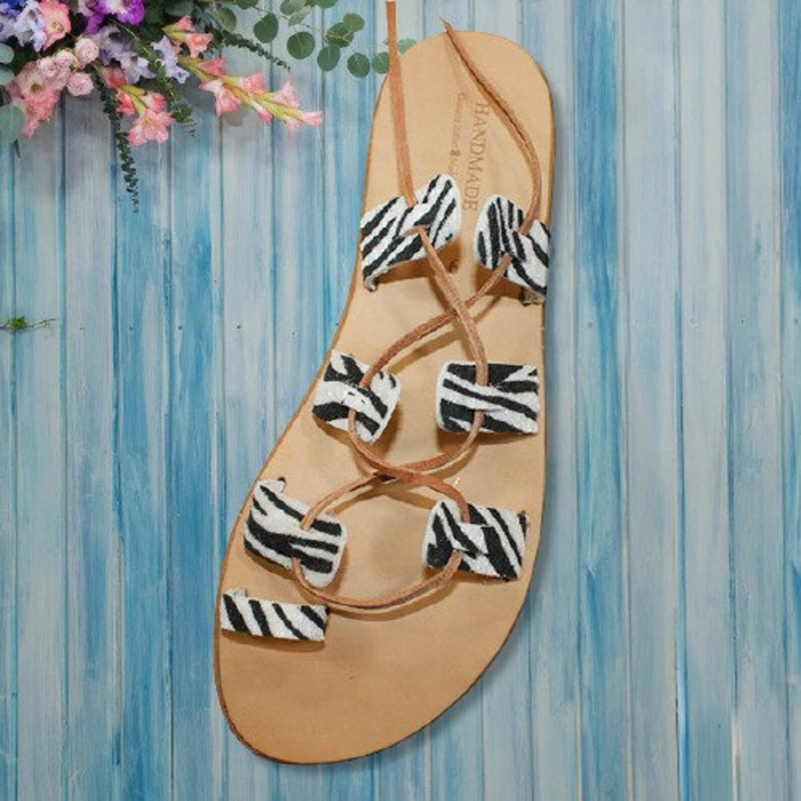 zebra gladiator sandals