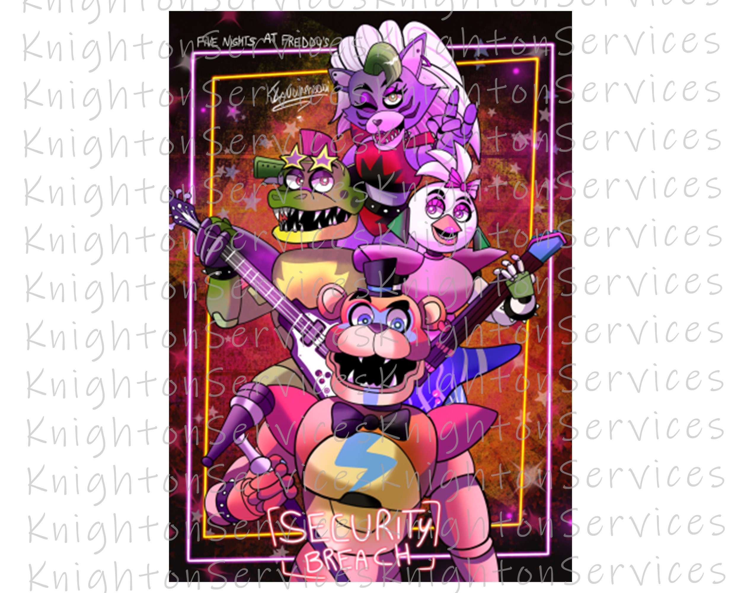 Fnaf Five-night-At-Freddys Anime Game Poster and Print Canvas Painting  Cartoon Bear Wall Art Picture for Room Home Decor Cuadros