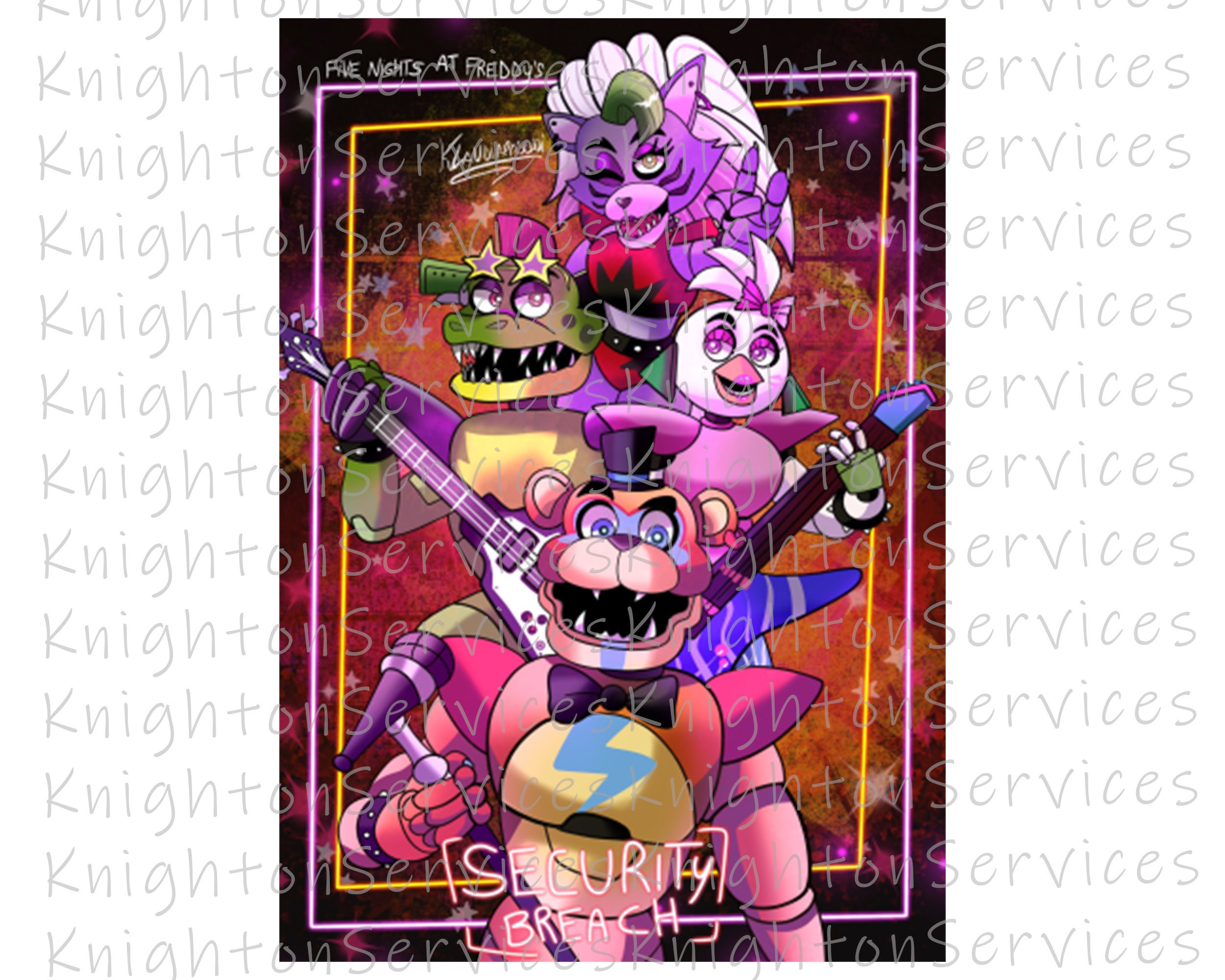 Five Nights at Freddys - Fazbear Poster Emoldurado, Quadro em