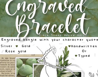 Custom Engraved Quote Bracelet: Comfort Character Handwriting