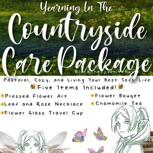 Cesto regalo Cottagecore Self Care: tè floreale, fiori pressati, fatto a mano