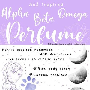 AO3 Fanfiction Inspired ABO Alpha Beta Omega Perfume and Custom Jewelry