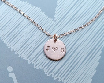 Couples Initial Necklace . Personalized Initial Jewelry for Valentines Day