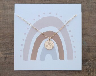 Dainty Rainbow Necklace . Encouragement Rainbow Baby Gift