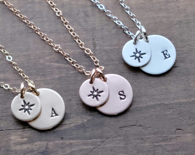 Personalized Initial Compass Graduation Necklace for 2024 Seniors . Grad Gifts