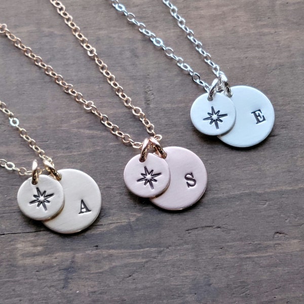 Personalized Initial Compass Graduation Necklace for 2024 Seniors . Grad Gifts