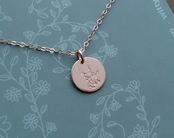 Personalized July Birth Flower Necklace Larkspur Jewelry