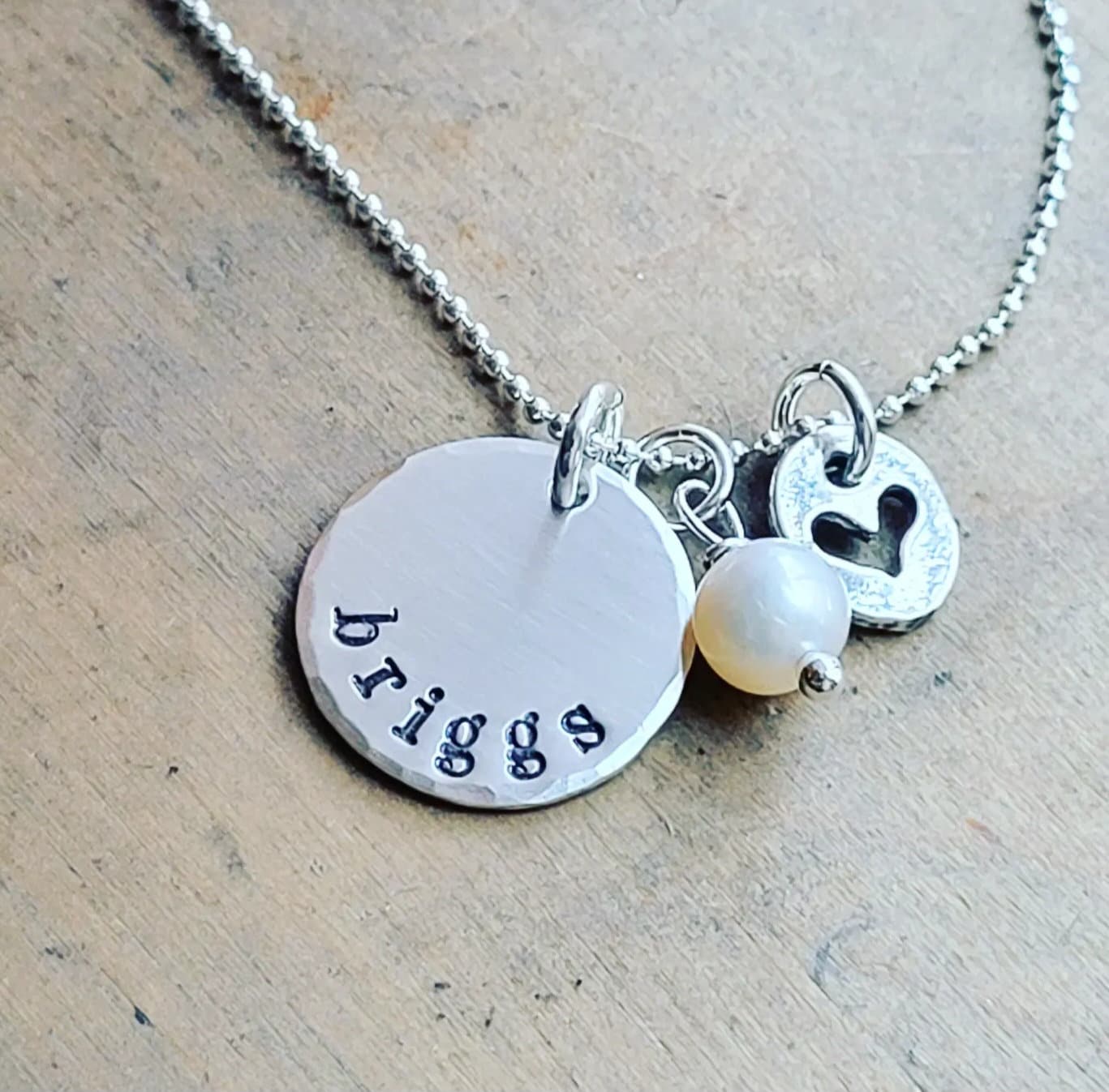 Hand Stamped Sterling Silver Name Necklace: Personalized Mother's Gift