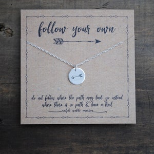 Follow Your Own Arrow Necklace . Personalized Graduation Gift . Travel Gift Wanderlust image 3